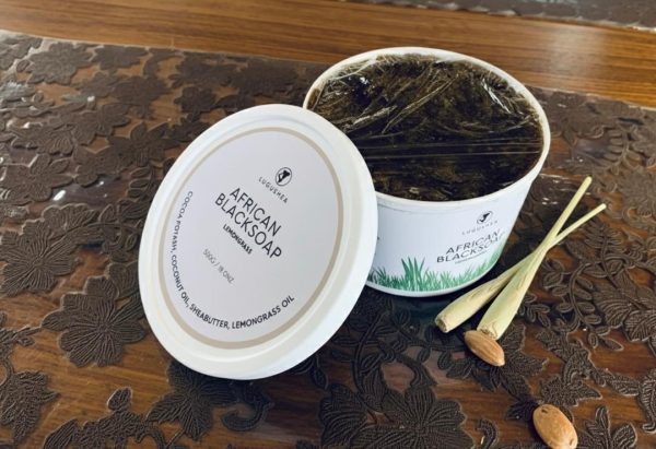 African Blacksoap Scented With Lemongrass (Container)