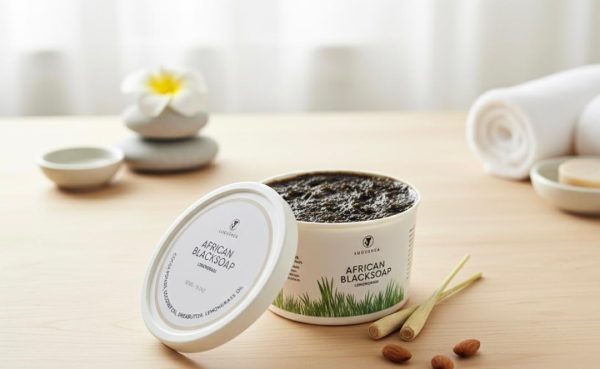 African Blacksoap Scented With Lemongrass (Container)