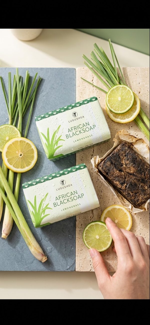 African Blacksoap Scented With Lemongrass (Bar)